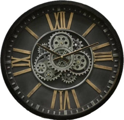 Wandklok zwart - uurwerk wandklok - wandklok industrieel 46 cm