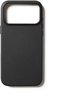 Mujjo iPhone 17 Pro Max - Volledig lederen hoesje - 1mm verhoogde rand - Zwart