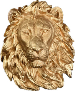 38x32 cm Grote Gouden Leeuw Hoofd Muurdecoratie Opknoping Dier Hoofd Hars Muur Ornament Woonaccessoires Gift