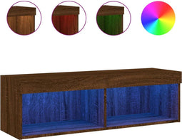 vidaXL - Tv-meubel - met - LED-verlichting - 100x30x30 - cm - bruin - eikenkleur