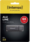 Intenso Alu Line - USB 2.0 - 64GB - Antraciet aluminium