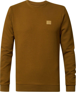 Petrol Industries - Heren Sweater - Ronde hals - Bruin - Maat XXXL