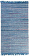 BESNI - Laagpolig vloerkleed - Marineblauw - 140 x 200 cm - Katoen