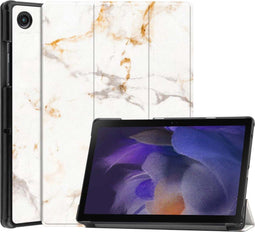imoshion Tablet Hoes - Geschikt voor Samsung Galaxy Tab A8 (2021/2022) - Design Trifold Bookcase - White Marble