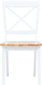 vidaXL - Eetkamerstoelen - 2 - st - massief - rubberwood - naturel - en - wit