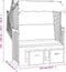 vidaXL - Strandstoel - met - luifel - poly - rattan - en - massief - hout - grijs - en - wit
