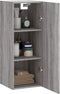 vidaXL - Wandkast - 34,5x34x90 - cm - bewerkt - hout - grijs - sonoma - eikenkleurig