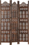vidaXL - Kamerscherm - 3 - panelen - handgesneden - 120x165 - cm - mangohout - bruin