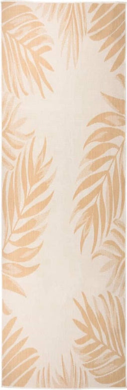 vidaXL - Buitenkleed - met - bladpatroon - platgeweven - 80x250 - cm