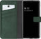 Selencia Hoesje Geschikt voor Samsung Galaxy S21 FE Hoesje Met Pasjeshouder - Selencia Echt Lederen Bookcase - Groen