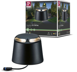 Paulmann Plug & Shine - LED-Grondopbouwlamp - Warm wit 180° IP67 3000K 2x3,3W Antraciet (2 stuks)