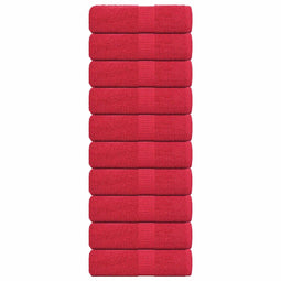 vidaXL - Gastendoekjes - 10 - st - 30x50 - cm - 360 - g/m² - 100% - katoen - rood