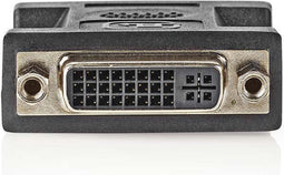 Nedis DVI-Adapter - DVI-I 24+5-Pins Female - DVI-I 24+5-Pins Female - Vernikkeld - Recht - PVC - Zwart - Polybag