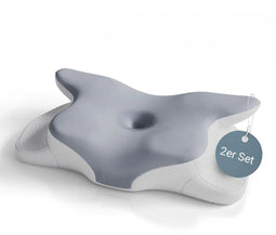 Nekkussen - Memory Foam - Ergonomisch - Wit/Grijs (set van 2)