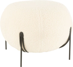 J-Line Kruk Rond Velvet Wit