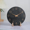 Tyme Wandklok - Analoog - Fluisterstil - 20cm - Zwart Hout