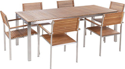 VIAREGGIO II - Tuinset voor 6 - Lichte houtkleur - Teakhout