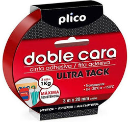 Dubbelzijdig plakband PLICO Ultra Tack Transparant