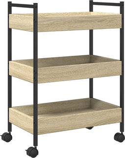 vidaXL - Keukentrolley - 50x30x70 - cm - bewerkt - hout - sonoma - eikenkleurig
