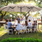 tectake® Dubbele parasol Silia - Rechthoekige tuinparasol 460 x 270 cm - UV-bescherming 50+ - Beige