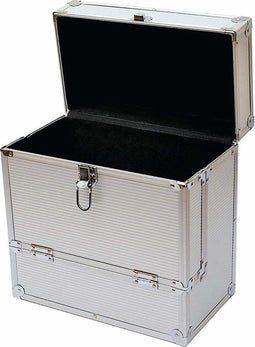 Vinyl LP Koffer - Platenkoffer - 40 LPs - Zilver Aluminium