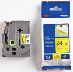 TZ-S651 24mm - black on yellow - extra sticky (8m)