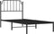 vidaXL - Bedframe - met - hoofdbord - metaal - zwart - 90x200 - cm