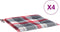 vidaXL - Tuinstoelkussens - 4 - st - 50x50x3 - cm - oxford - stof - ruitpatroon - rood