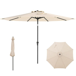 Coast Terrasparasol 303 cm - Kantelbare Parasol met Zwengel - 8 Baleinen Dubbel Dak Beige