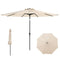 Coast Terrasparasol 303 cm - Kantelbare Parasol met Zwengel - 8 Baleinen Dubbel Dak Beige