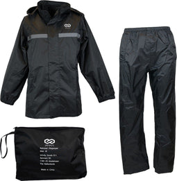 Infinity Goods Regenpak - Unisex - 100% Waterdicht & Ademend - Zwart - Maat XS