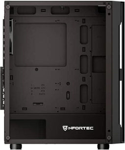 Nfortec AZIR - ATX Semi-toren doos - Gehard glas - Zwart
