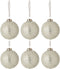 J-Line kerstbal Parels - glas - wit/zilver - medium - doos van 6
