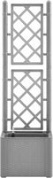vidaXL - Plantenbak - verhoogd - met - latwerk - en - zelfbewateringssysteem - grijs