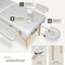 tectake® Massagetafel - 2 Zones - Behandeltafel - 7,5 cm Matras - Rolkussens - Draagtas - Opvouwbaar - Verstelbaar - Wit