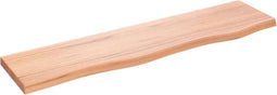 vidaXL - Wandschap - 80x20x2 - cm - behandeld - massief - eikenhout - lichtbruin