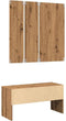 vidaXL - Halmeubelset - bewerkt - hout - artisanaal - eikenkleur