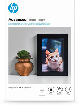 HP Advanced Photo-papier - Glanzend - 250 g/m2 - 10 x 15 cm (25 vellen)