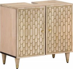 vidaXL - Wastafelkast - 62x33x58 - cm - massief - mangohout