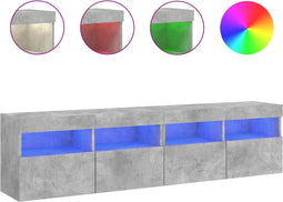vidaXL - Tv-wandmeubels - met - LED - 2 - st - 80x30x40 - cm - betongrijs