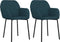 vidaXL - Eetkamerstoelen - 2 - st - fluweel - blauw