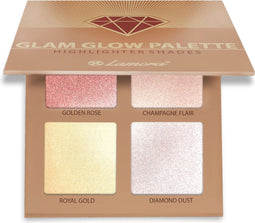 Vegan Highlighter Kit met Spiegel - 4 Hypoallergene Shimmer Tinten