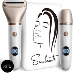 Sansbeauté® 2-in-1 Ladyshave Edition (2025) - Scheerapparaat Vrouw - Gezicht en Lichaam - USB Oplaadbaar - Wit