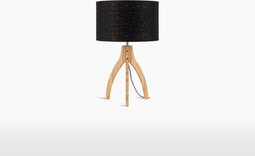 GOOD&MOJO Tafellamp Annapurna - Zwart/Bamboe - Ø36cm - Scandinavisch,Bohemian