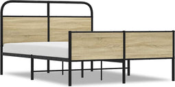 vidaXL - Bedframe - zonder - matras - bewerkt - hout - sonoma - eikenkleur - 120x190cm
