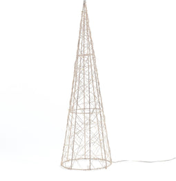 Anna Collection LED kegel kerstboom lamp - goud - metaal- H40 cm