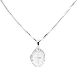 Lilly 102.1145.38 - Ketting met medaillon - 925 Sterling Zilver 38cm - Venetiaanse schakel