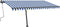 vidaXL - Luifel - vrijstaand - handmatig - uittrekbaar - 450x350 - cm - blauw - en - wit