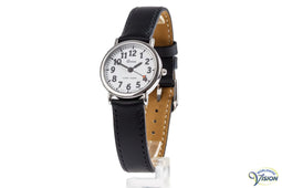 Able2 Gardé Stalen Dameshorloge 26 mm – Witte Wijzerplaat – Zwart Leren Bandje