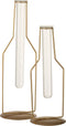 J-Line vaas 1 Tube Fles - metaal/glas - goud - large - 33 cm hoog